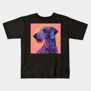 70s Scottish Deerhound Vibes: Pastel Pup Parade Kids T-Shirt